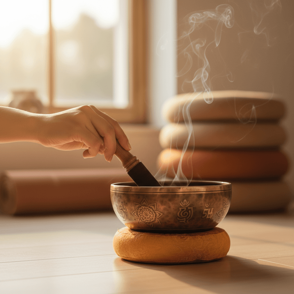 Sound bowls and tuning forks for holistic healing